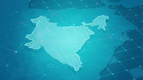 India Map Digital Cyber Background