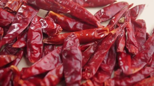 Close-Up of Dried Red Chili Peppers
