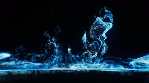 Abstrakter Hintergrund mit fließenden Wellenteilchen
