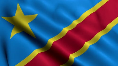 Democratic Republic of Congo Flag Waving Loop