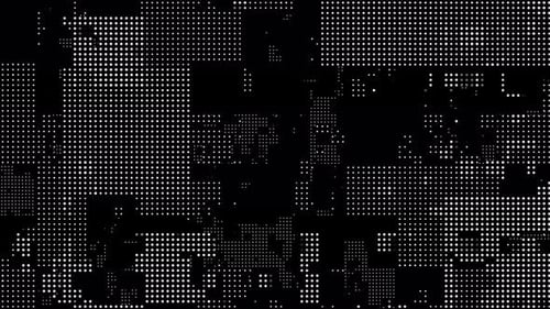 Random Pixel Digital Square Dot Particle Code Board Technology Machine Monochrome Futuristic 4K