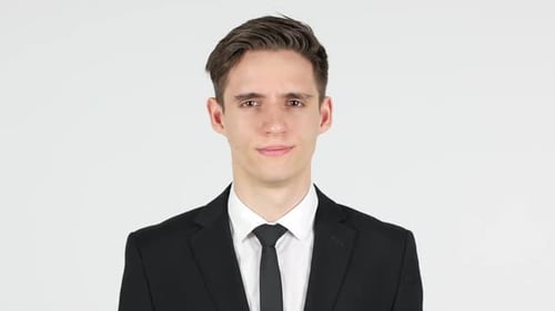 Young Adult in Suit and Tie Close-Up