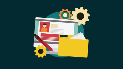 Animated Flat Design Digital Profile and Document Management