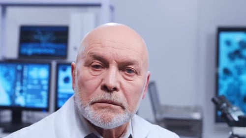 Senior Scientist in a White Lab Coat