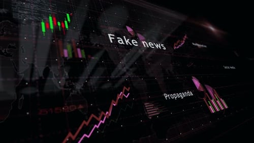 Fake news charts and graphs 3d diagram