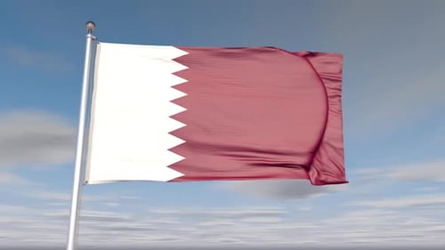 Waving Qatar Flag Animation for National Events