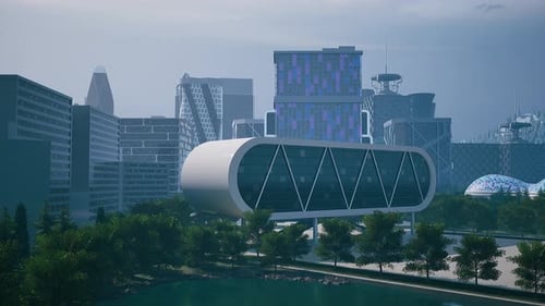 Futuristic City With Modern Building