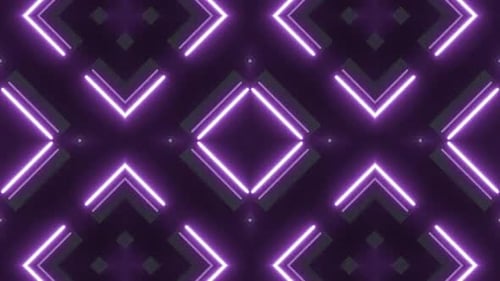 Modern geometric pattern with neon purple glowing lines for background