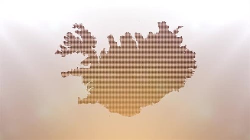 Digital Iceland Map Reveal With Glowing Grid Effect