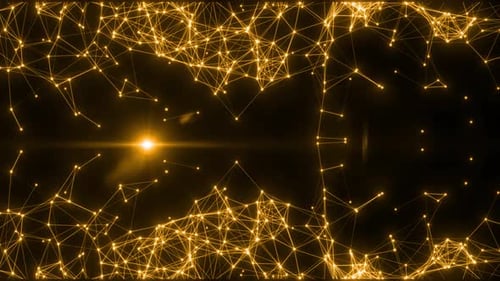 Dynamic Golden Plexus Network Background Animation