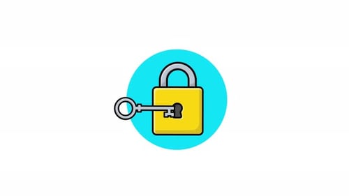 4k Lock and Key Animation Video