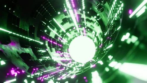 Loop Video Concept Of Spaceship Tunnel Shape Abstract 3 D Rendering