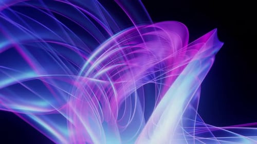 Futuristic Abstract Glowing Light Ribbons Motion Background