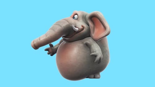 Fun Elephant talking (alpha channel included),