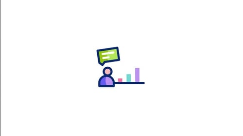 Flat Design Icon Animation of Corporate Growth Data