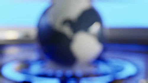 Futuristic Rotating Earth Globe Digital Animation