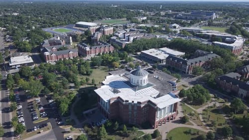 William T Young Library. And Campus Buildings During Summer At University Of Kentucky In Lexington.