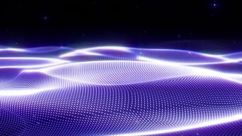 Abstract Glowing Particle Wave Digital Background Loop