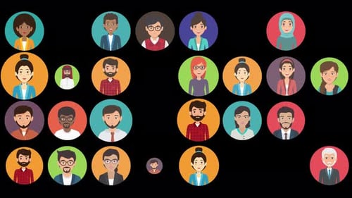 Animated Flat Design Avatars of Diverse People