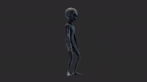 3D Sci-Fi Alien Character Walking Animation