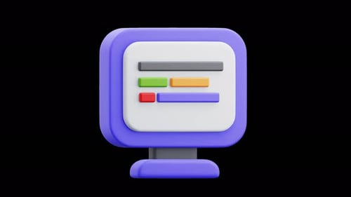 Animación 3D de pantalla de codificación