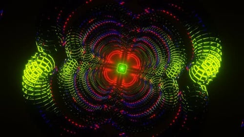 Un bucle VJ dinámico con tonos abstractos de neón palpitantes