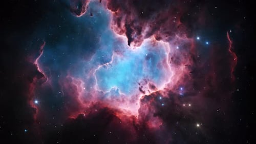 Vibrant Cosmic Nebula Cloudscape with Stars