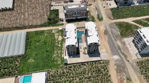 Aerial View Architectural Harmony Where Homes and Infrastructure Collide