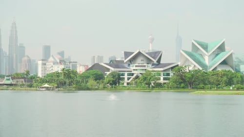 Awesome Kuala Lumpur skyline. Panning motion