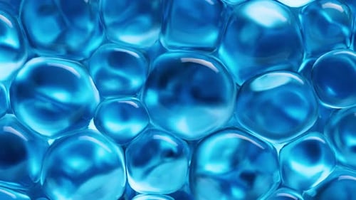 Glossy blue spheres liquid spheres