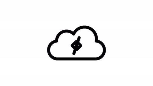 Animated Cloud with Lightning and No Lightning Icon