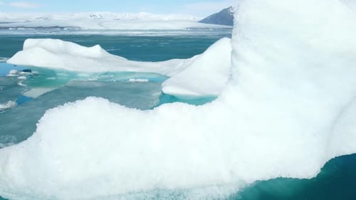 Iceberg From Melting Glacier in Iceland Arctic Nature Cold Landscape Extreme Close Up Aerial View