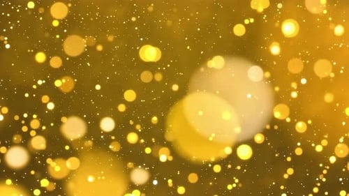 Golden Bokeh Particles and Glitter Motion Background