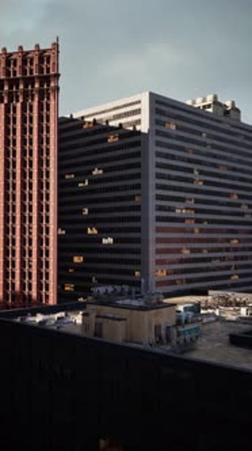 Towering Skyscraper in Urban Landscape