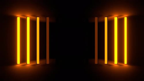 Orange Neon Lights Wall Background Vj Loop In 4K