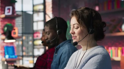 Call Center Agent Handling Inbound Calls Assisting Customers