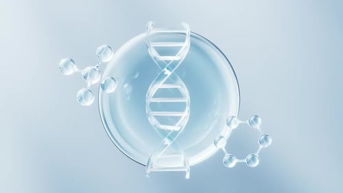 Crystal Glass DNA Helix and Molecule Structure Loop