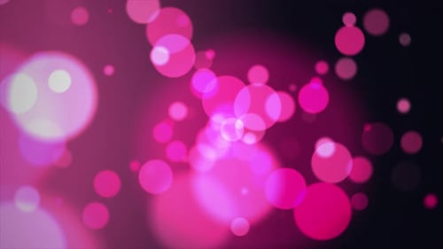 3d Animation Bokeh Pink Light Circles Abstract Background Glow