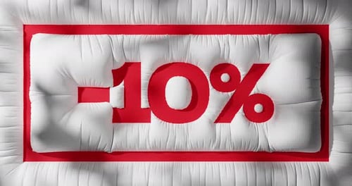 Puffy Textured 10% Discount Promotion Title Animation