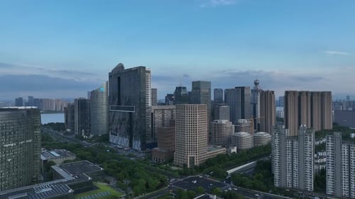 Panoramic city skyline in Hangzhou china