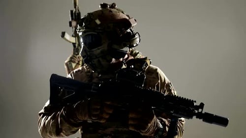 Professional Soldiers of Tactical Unit Portrait of Two Warriors in Studio SWAT Team