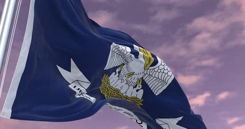 Realistic Louisiana State Flag Waving with Detailed Fabric Texture