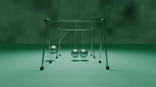 Animation of Newton's Cradle Seamless Loop 3d Animation Newton's Cradle Office Toy 3d Render