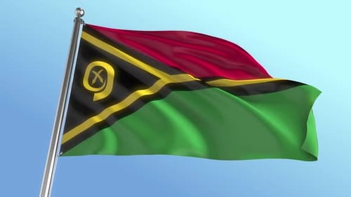 Vanuatu Flag Waving Realistic Animation