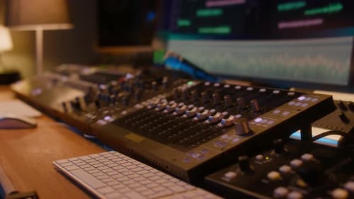 Music Recording Equipment in Studio before Session