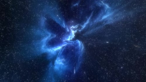 Animated Blue Nebula and Starfield Warp Space Background Loop