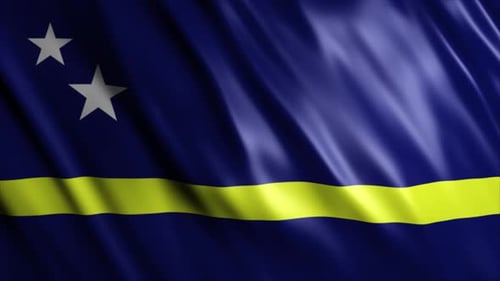 Realistic Waving Flag of Curaçao Loop Animation