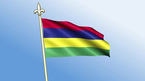 Waving Flag of Mauritius Animation
