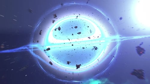 Black hole Pulling stars and asteroids.