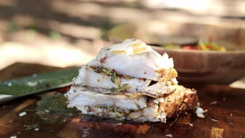 Fresh Fish Cooking Over Fire